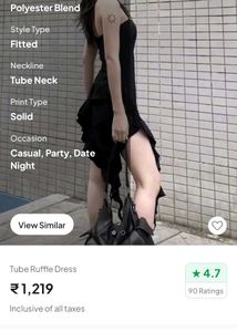Chic Black Ruffle Mini Dress