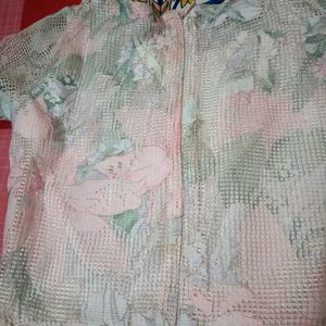 Floral Print Lace Overlay Dress