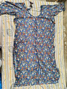 Blue Floral Printed Kurta