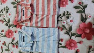 Striped Button-Down Shirts - Set of 2