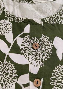 Green Floral Print Kurta L size