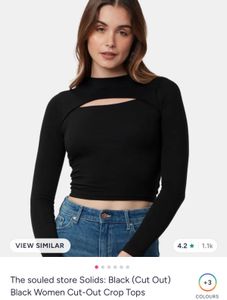 Black Cut-out Long Sleeve Top