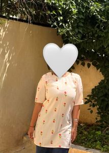 White Viscose Floral Lace-Up Kurta Set