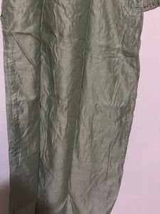 Elegant Sage Green Embroidered Kurta with floral d