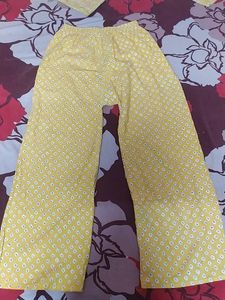 Kurta Set With 3/4th Sleeves Cotton Fabric