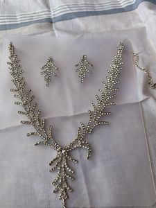 Rhinestone Necklace & Earring Set