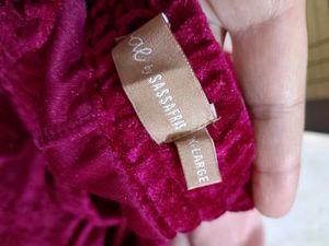 Velvet Embroidered Kurta Set with Pants &amp; Dushala