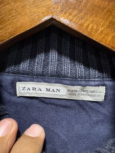 Zara Man Quarter Zip Striped Knitwear Sweater