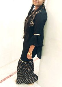 Black Ethnic Sharara For Women