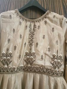 Embellished Pleated Kurti with Plazoo