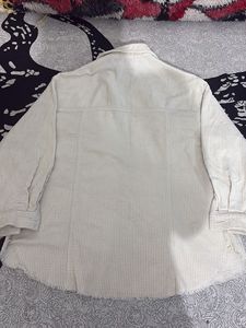 Cream Corduroy Oversized Shacket