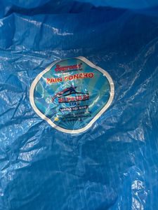 2 colors Unisex Blue Rain Poncho with Hood