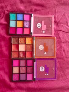 3 Vibrant Eyeshadow Palettes Set