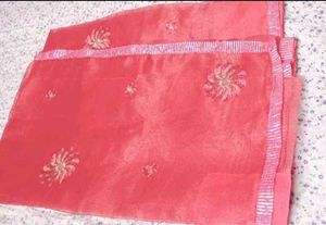 Beautiful organza silk Embroidered Saree