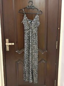 cute black and white pattern female dress