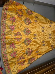 Yellow &amp; Pink Embroidered Lehenga Choli