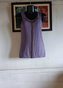 Purple Beaded Tank Top