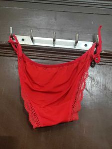 combo of 2 Red Lace Thong and black Panties