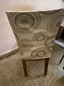 Wooden Dining Chair with Patterned Seat
