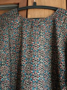Black Cotton Printed Kurta