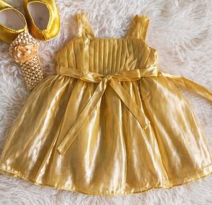 Gold Party Dress with Booties &amp; Headband