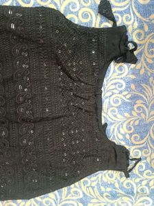 Black  Kurti with Chikankari palazzo and dupatta