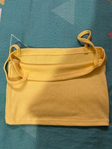Yellow Spaghetti Strap Crop Top