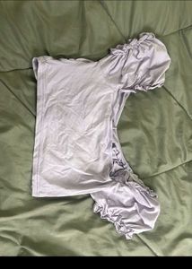 Lavender Ruched Cropped Top