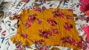 Vibrant Yellow Floral Kurta
