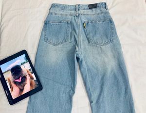 Ribbed Straight Jeans
