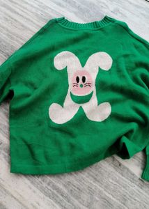 Green Bunny "Ciao" Sweater for boys and girl