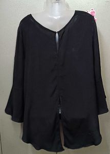 Chic Black Bell Sleeve Top