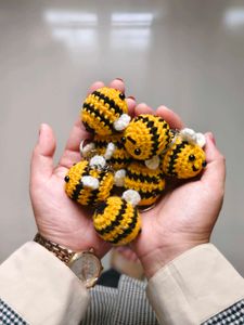Cute Crochet Bee Keychains