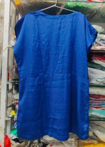 Elegant Royal Blue Satin Top