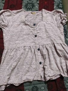 Cute Button-Up Peplum Top
