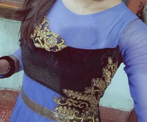 Elegant Blue &amp; Black Gown