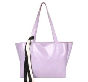 lavender tote bag croc pattern