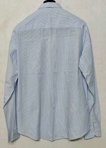 ZARA Men's Light Blue Striped Dress Shirt
