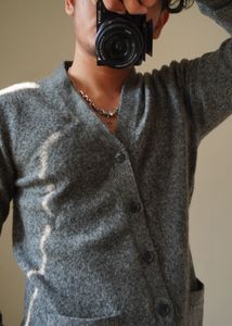 Uniqlo Gray Knit Cardigan Sweater