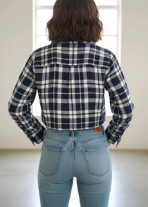 Cute Plaid Tie-Front Top