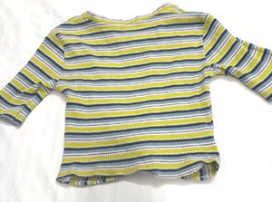 Striped Twist Front Top