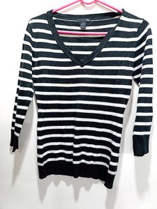 Original H@M Black And White Streps Sweater