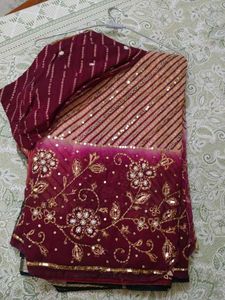 Elegant Sequined Ombre Saree