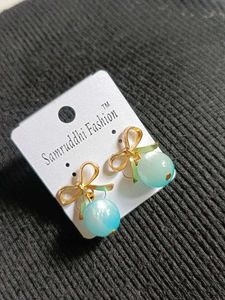 Cute Bow &amp; Pearl Drop Earrings