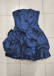 Stunning Blue Strapless Bubble Dress