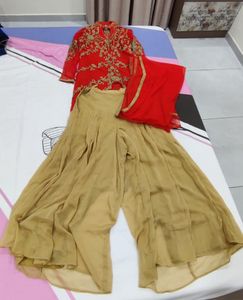 Karwa Chauth Special Kurta Plazzo Dupatta Set