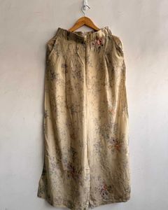 100% Silk Floral Print Palazzo Pants