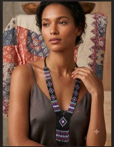 Beaded Necklace with Geometric Design