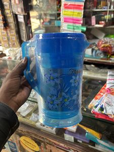TRANSPARENT 1 JUG &amp; 6 GLASS SET ( BLUE COLOR)
