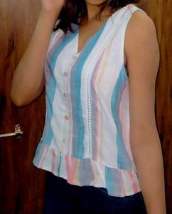 Striped Button-Down Tank